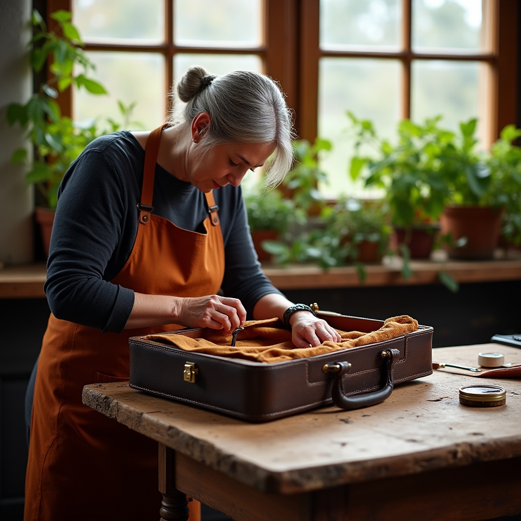 Реставрация кожаного портфеля